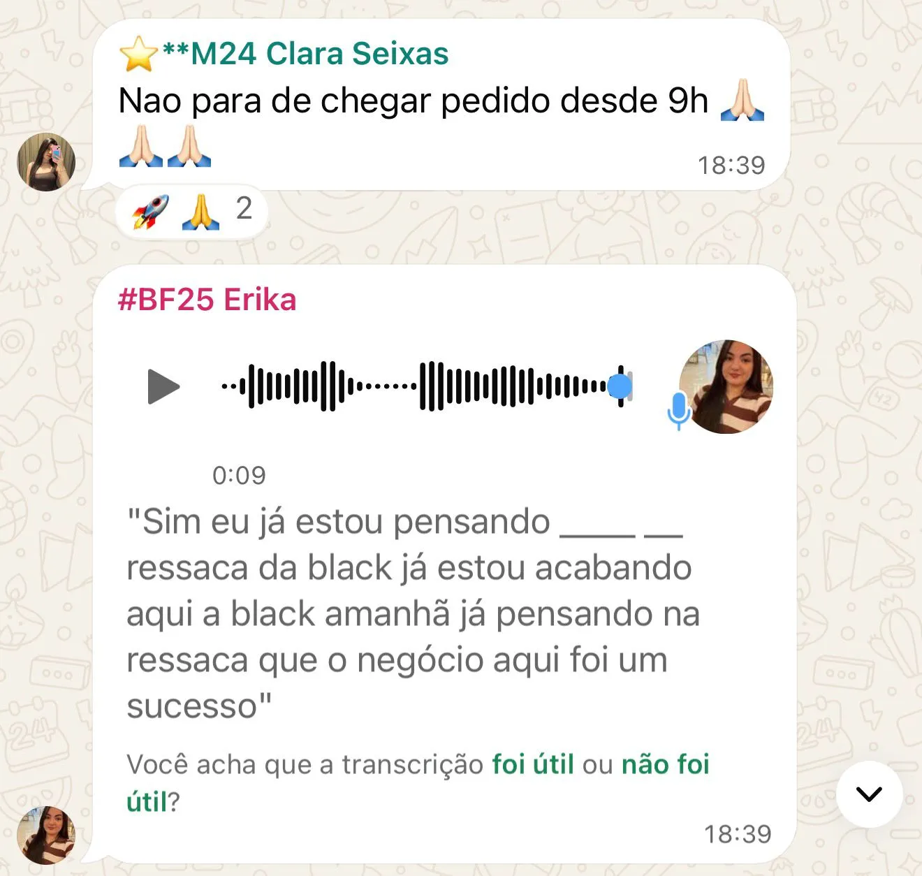 Pedidos chegando sem parar desde as 9h